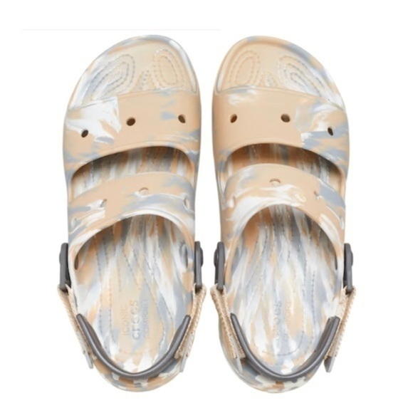 Crocs All-Terrain Marbled Slip On Sandals Outdoors Chai / Multi Mens Size 13 NWT - Picture 3 of 10